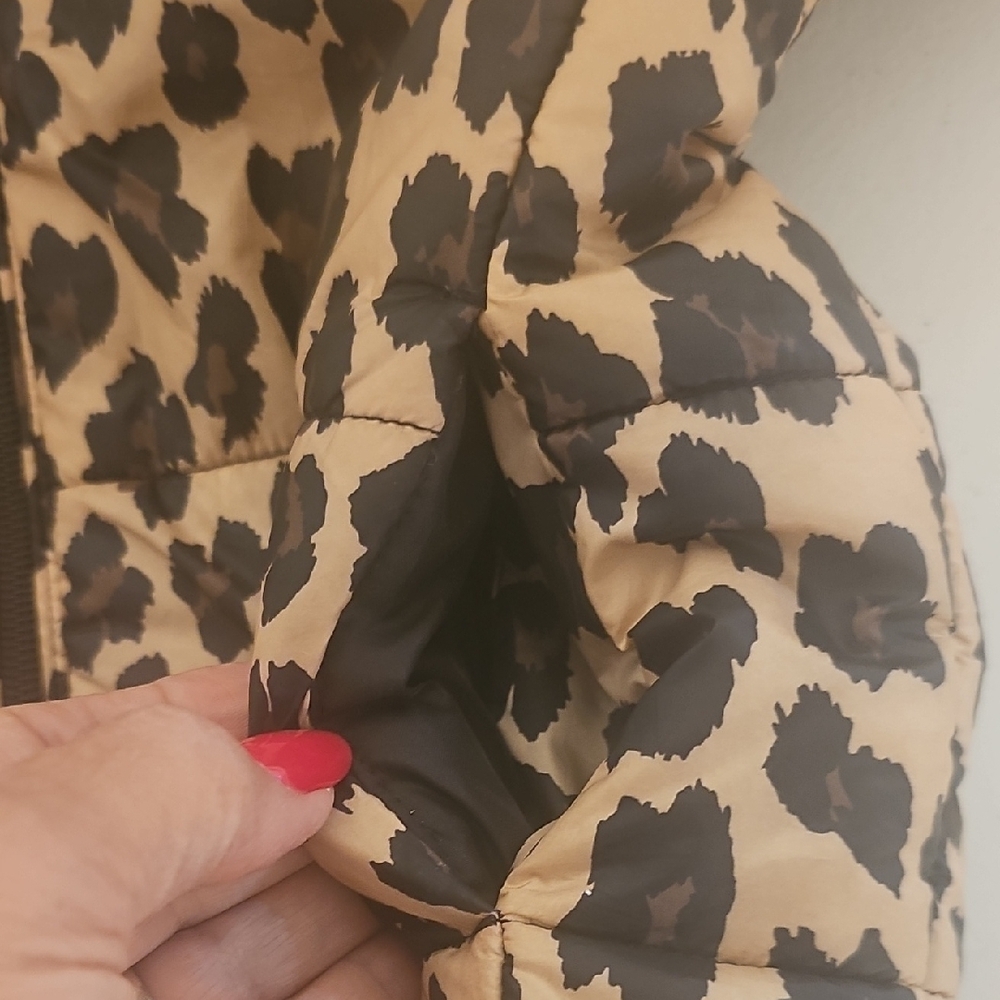 Gillian Harris X Joe Fresh Kids Leopard Puffer Jacket - Tan and Black - Picture 3 of 5